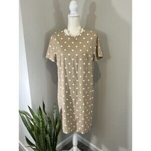 Ann Taylor Nude / White Dotted Shift Dress Size 8 Easter/ Sunday/Business Casual